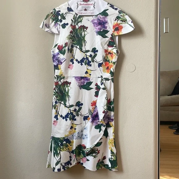NWT Alice And Olivia Kirby Wildflower Ruffle Floral Dress New with Tags size 4 - Picture 4 of 7